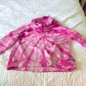 Cowl Neck Simply Southern sweatshirt (pink/white) size S
